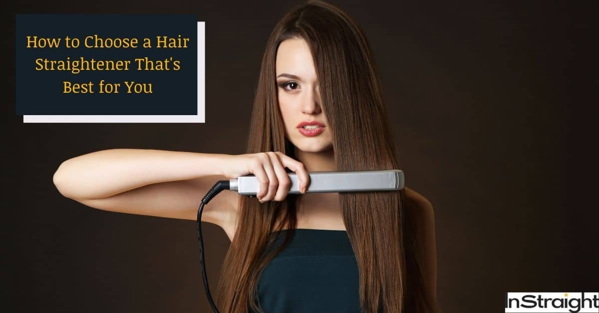 long-haired lady thinking "How do I choose a hair straightener?"