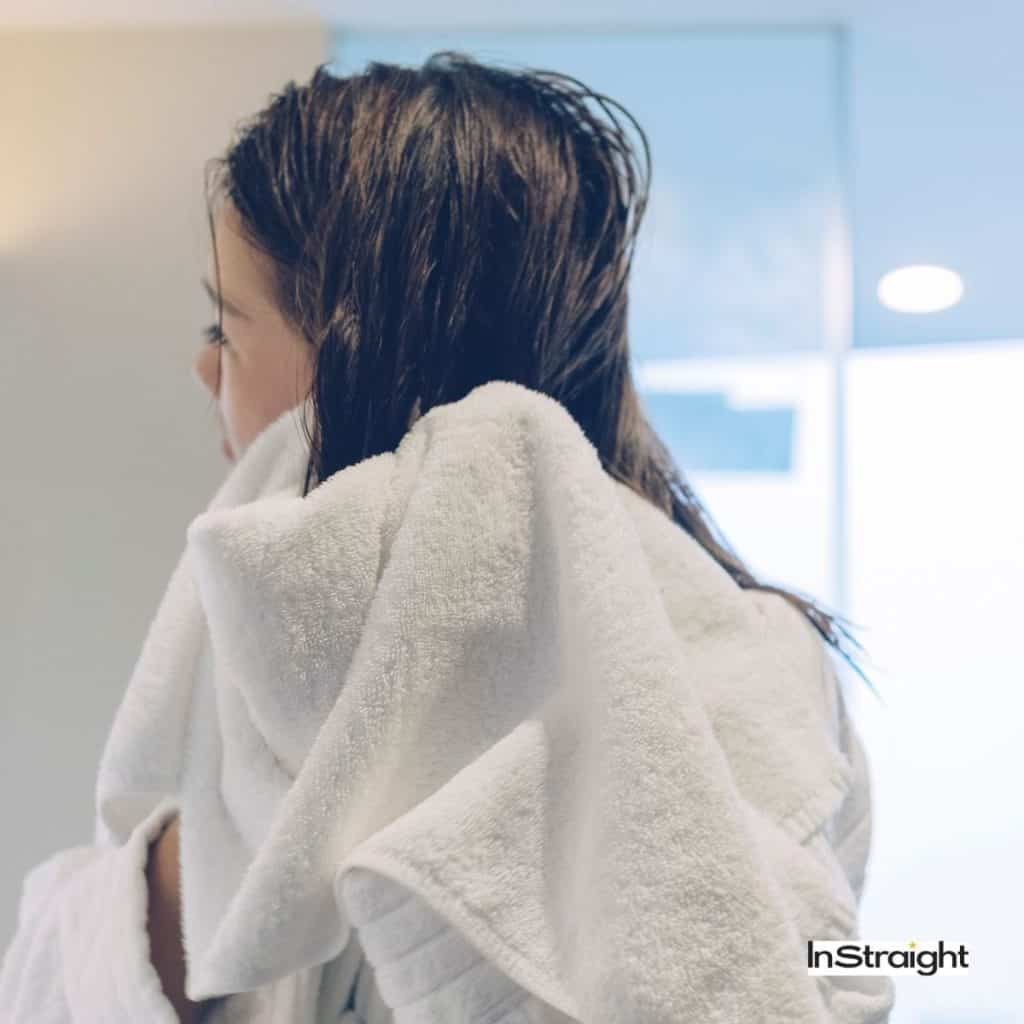 towel drying of the hair