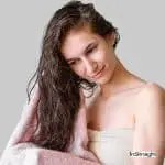 lady towel-drying hair