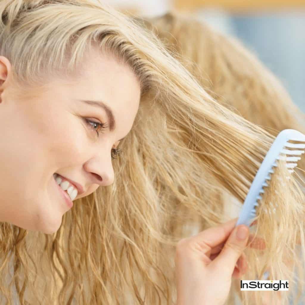 brush wet hair How to Straighten your Curly Hair without Heat