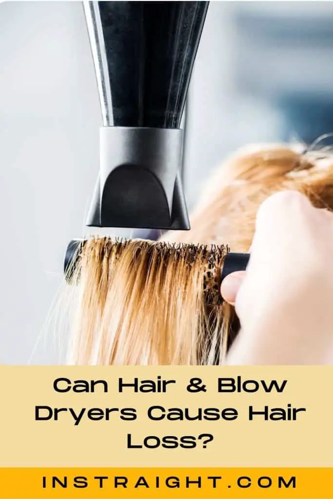 blow drying a blonde hair