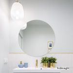 round bathroom mirror with bright light
