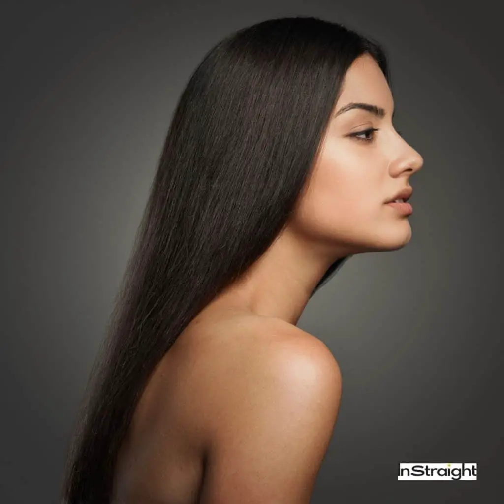 side view of a lady with rebonded hair