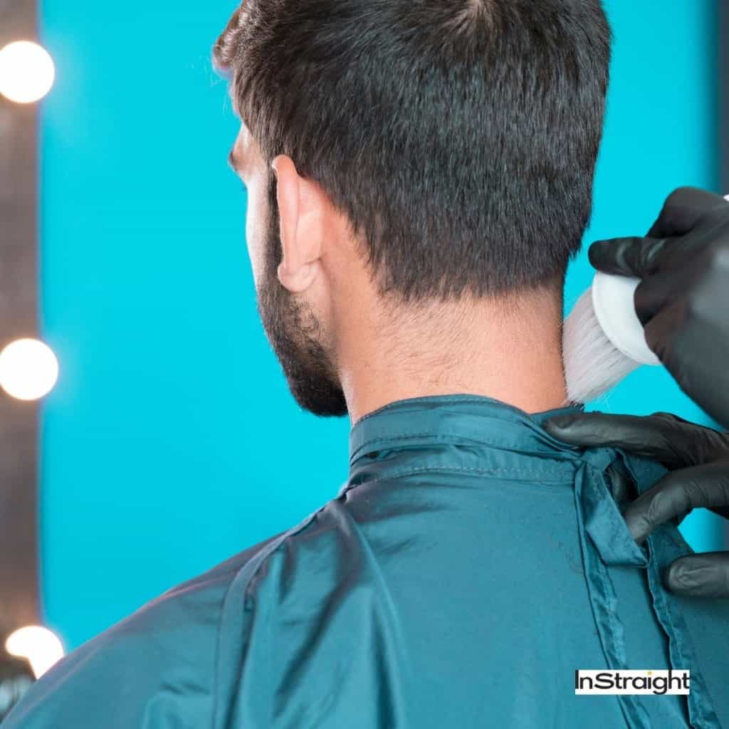 man getting a haircut; how to stop puffy hair for guys