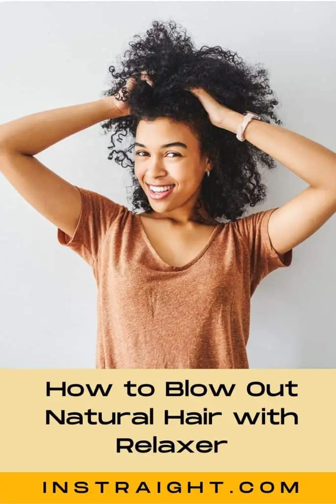 Lady with beautiful natural jair how to blow out natural hair with relaxer