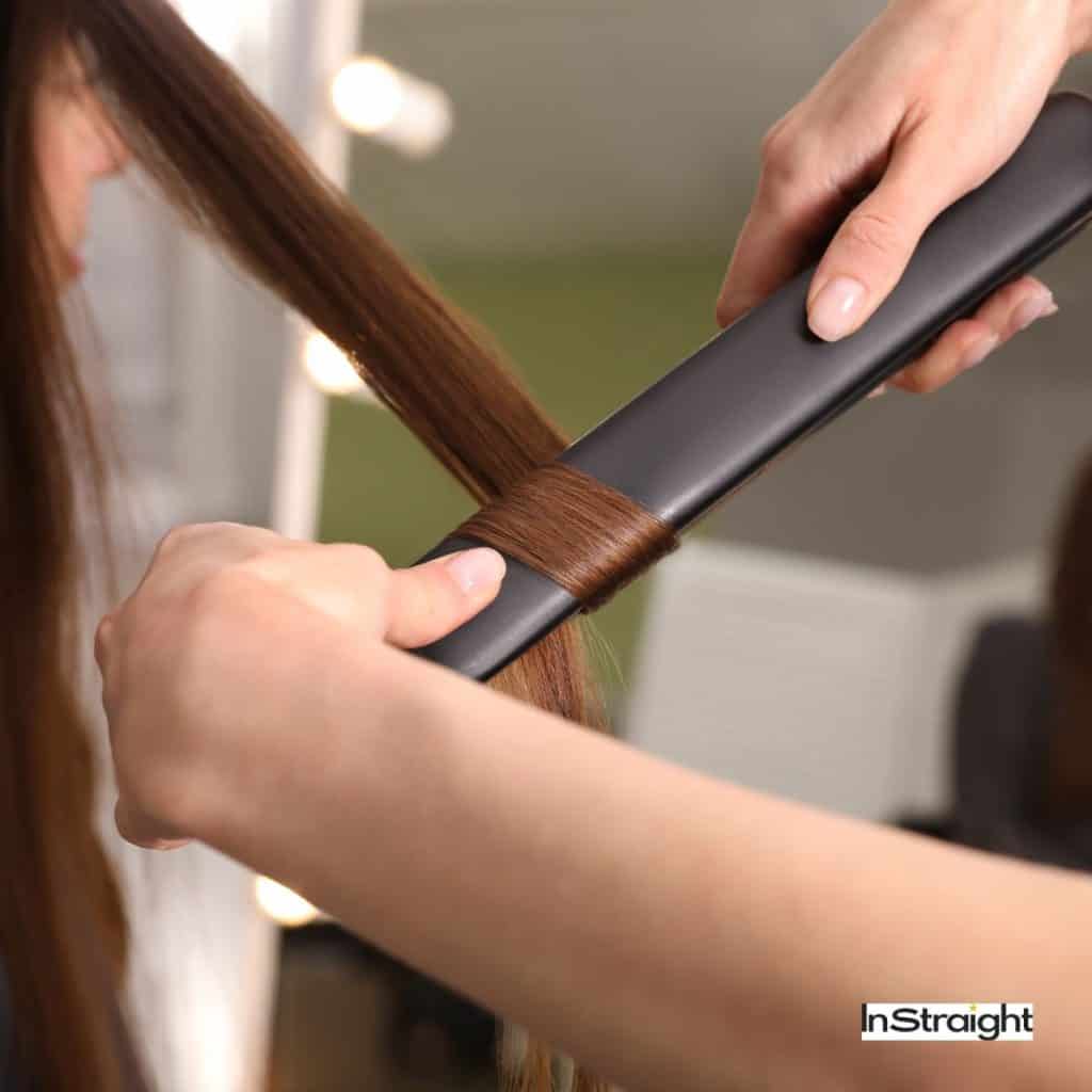 women using flat iron but how to use a curved flat iron